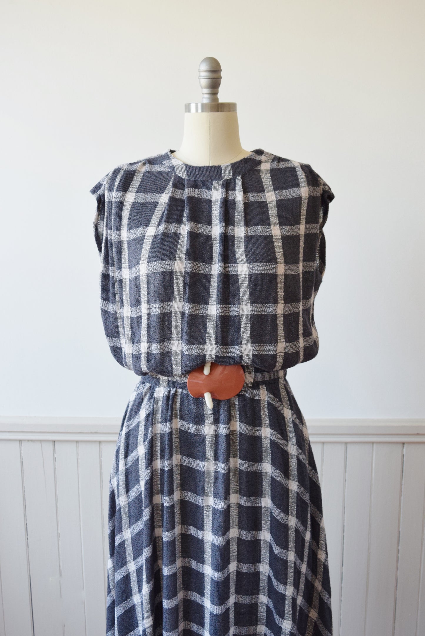 Early 1980s Gingham Porch Dress | S/M