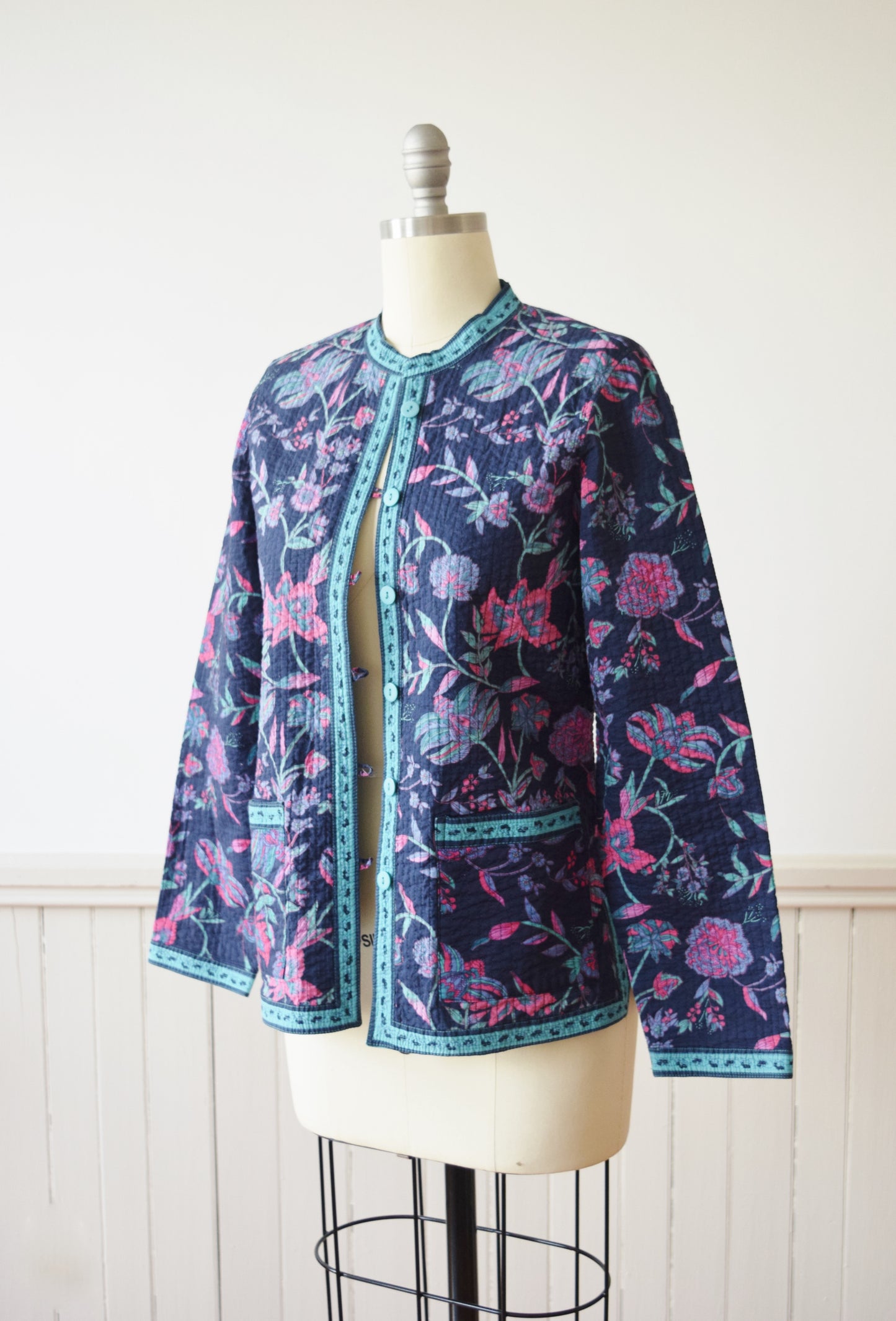 1980s Reversible Cotton Quilted Jacket | S