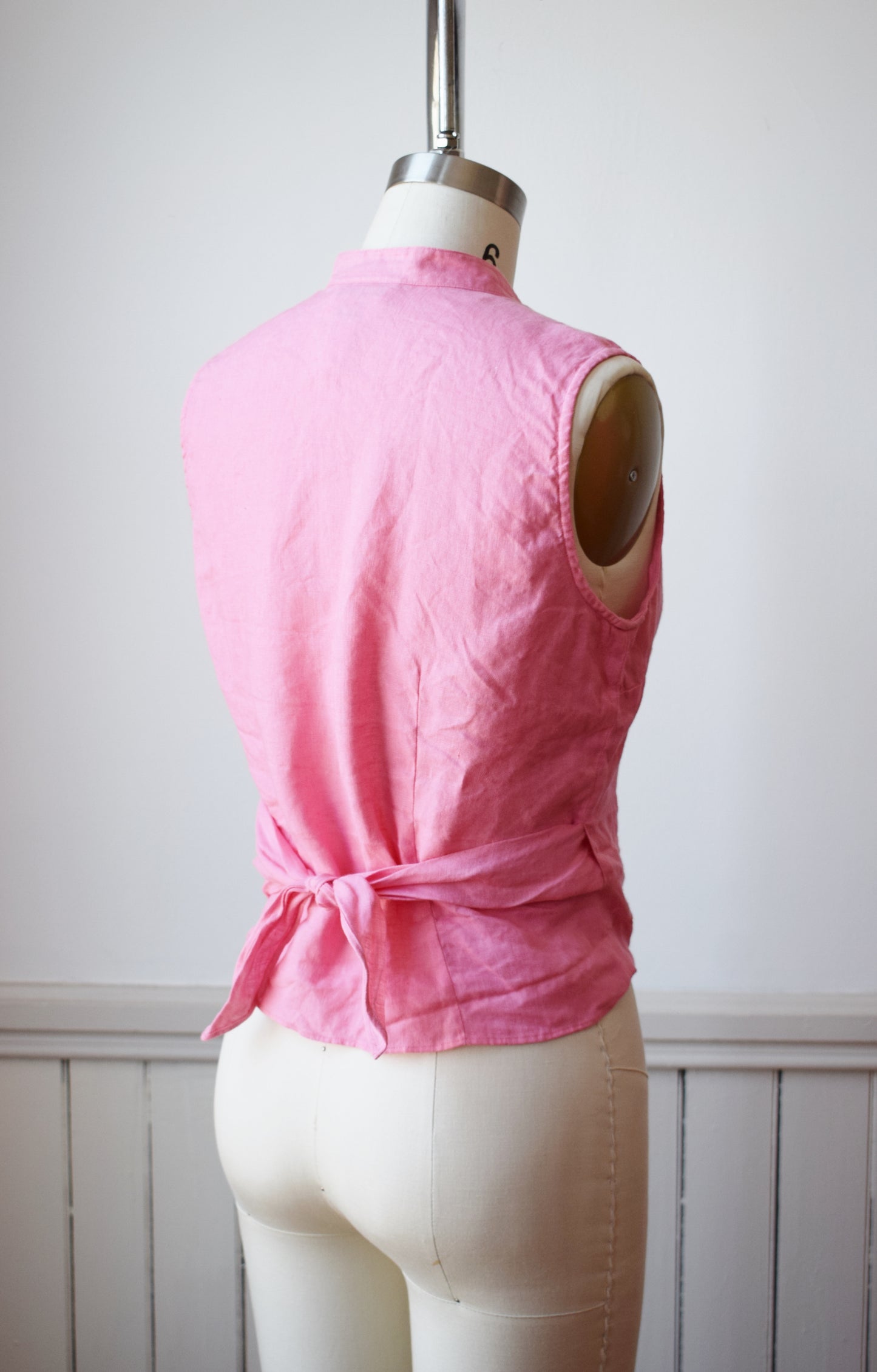 Vintage Pink Irish Linen Wrap Top | PS