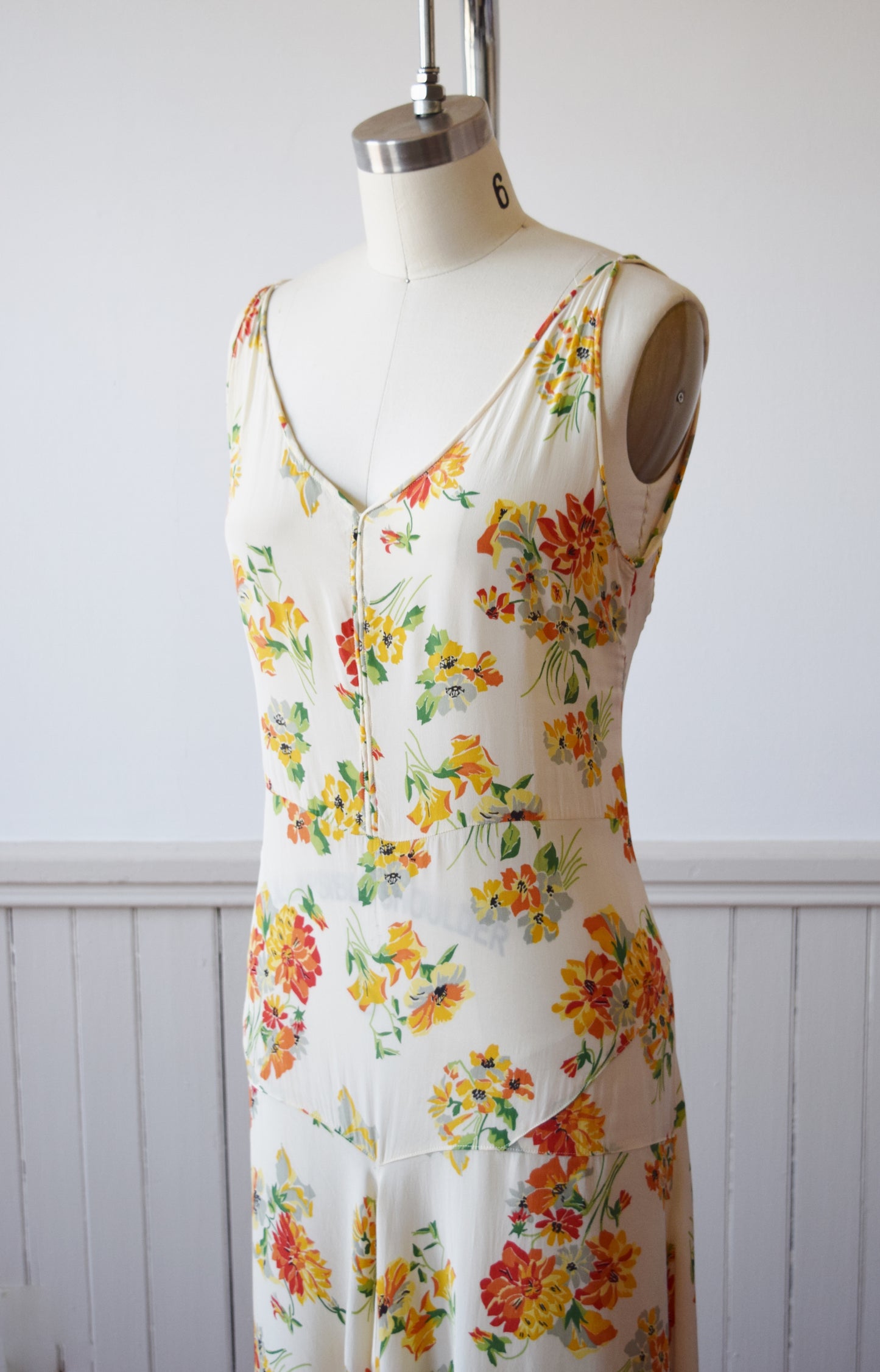 1930s Nasturtiums Gown | S/M