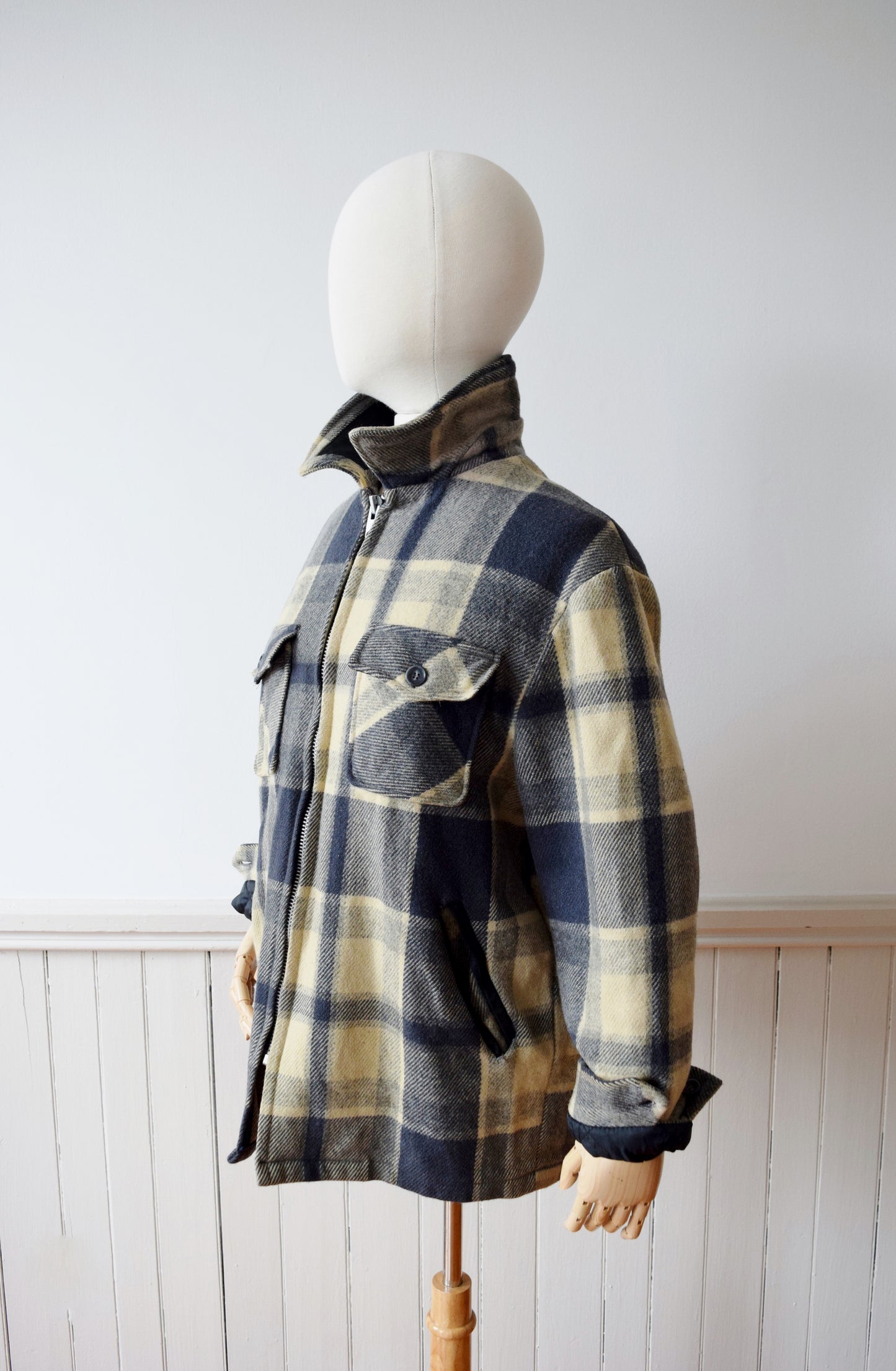 1970s Wool and Fleece Lined Woolrich Hunt & Field Jacket | Men's L