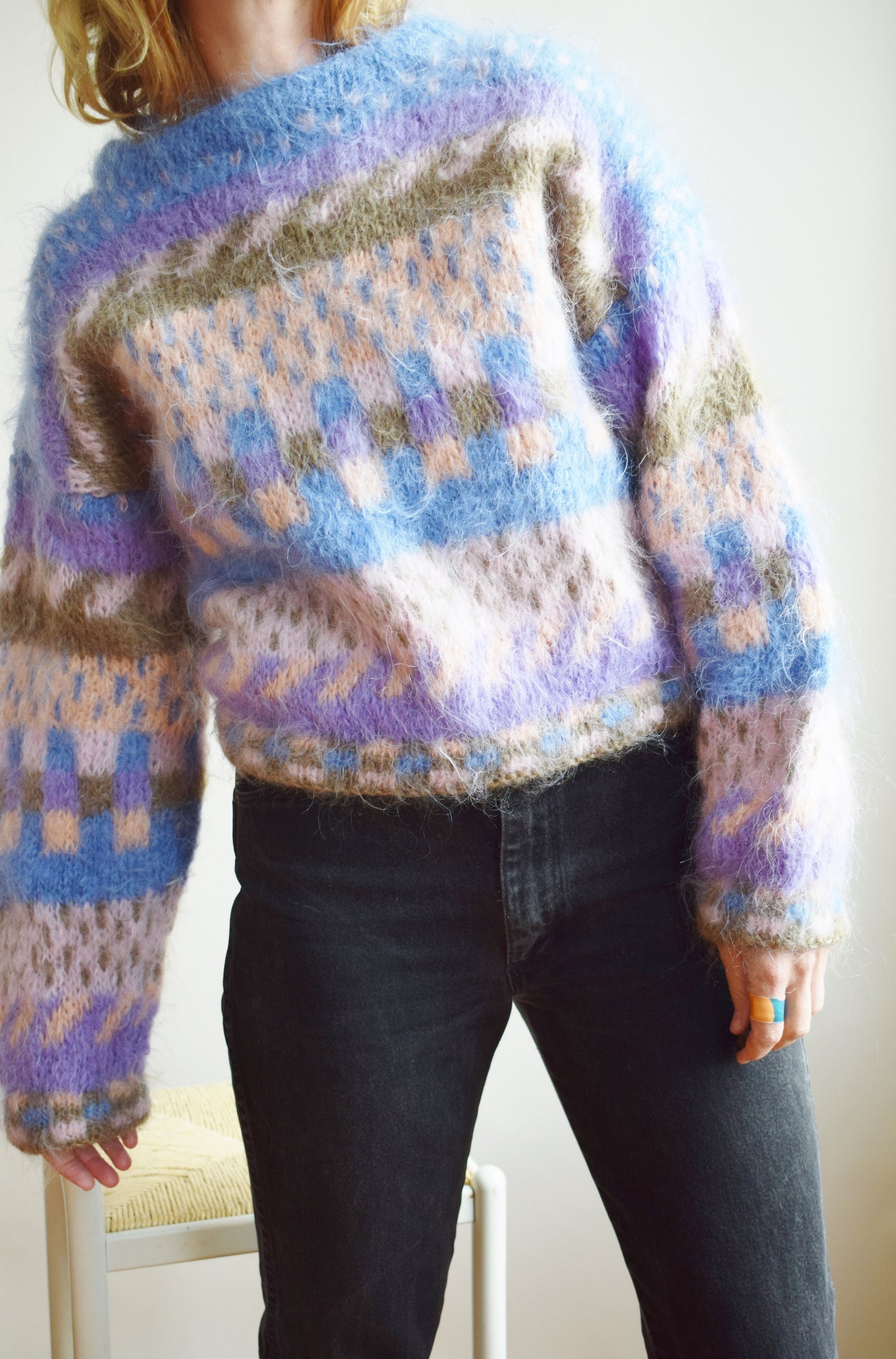 Vintage Handknit Mohair Sweater | M/L