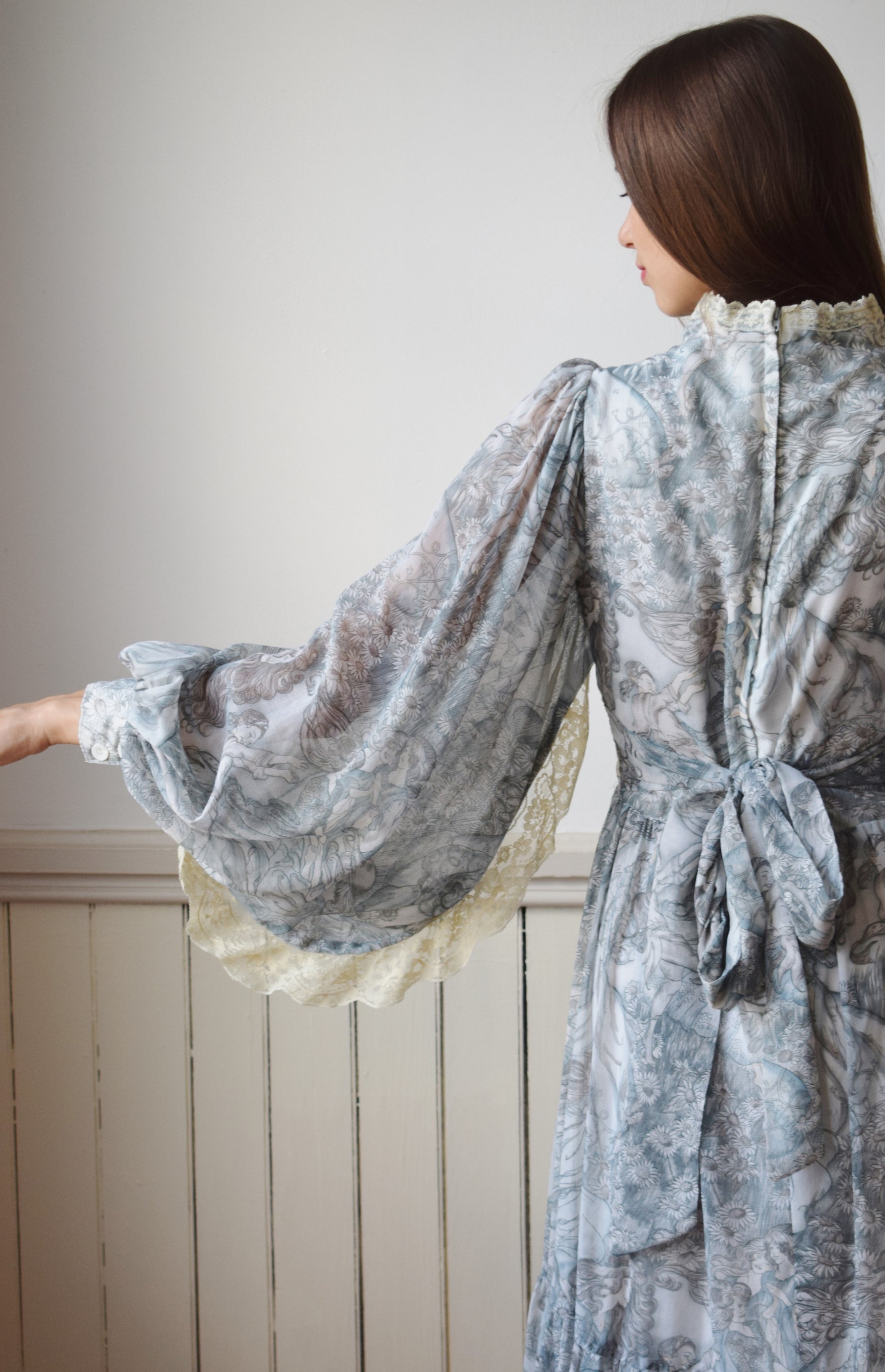 1970s Gunne Sax Fairy Print Gown | S fieldwork 1970s Gunne Sax Fairy Print Gown | S fieldwork