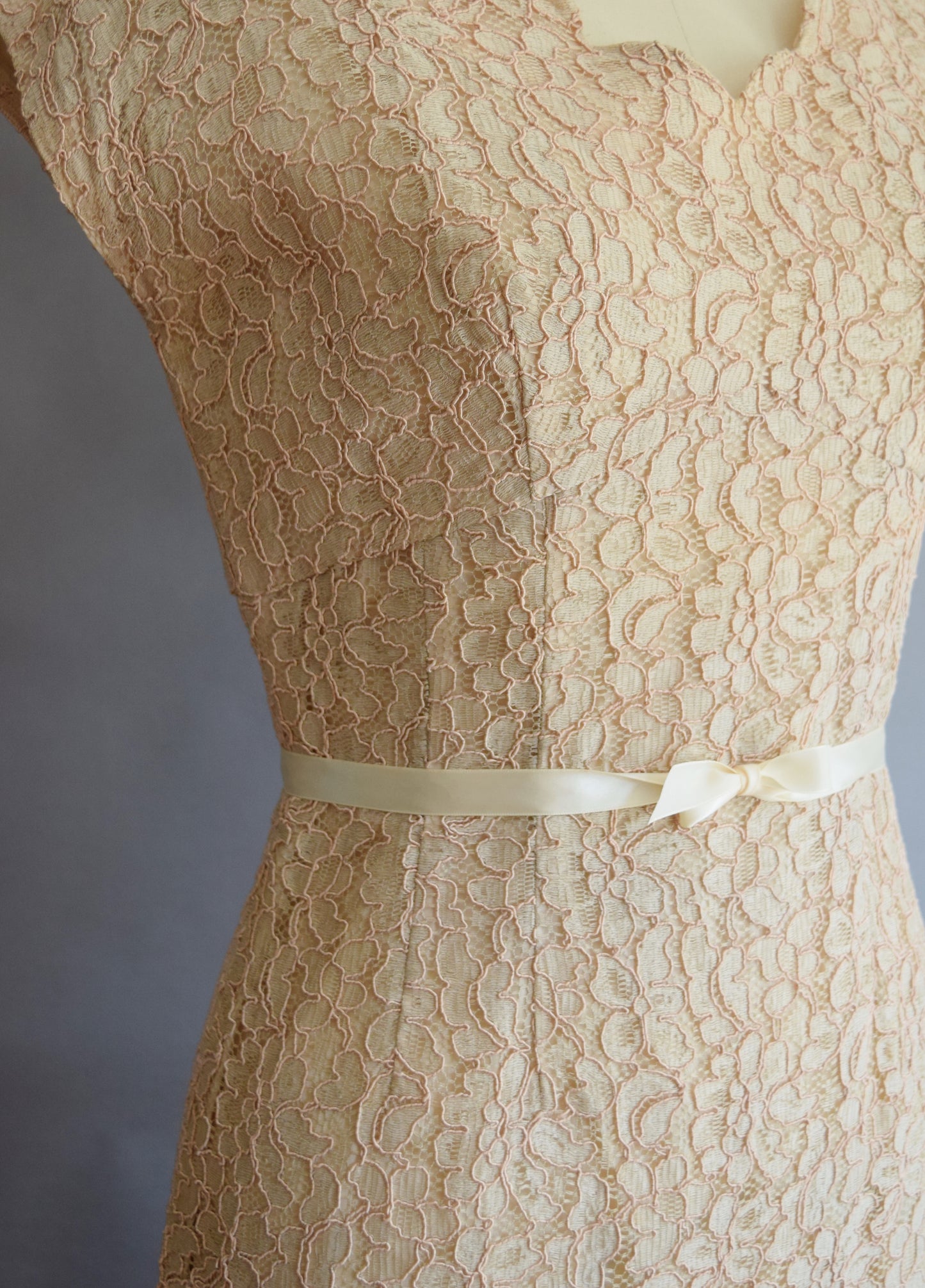 1950s Alencon Lace Sheath Dress