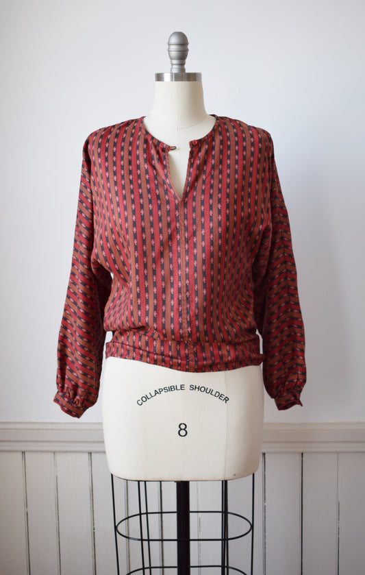 Pierre Cardin Striped Rayon Top | S/M