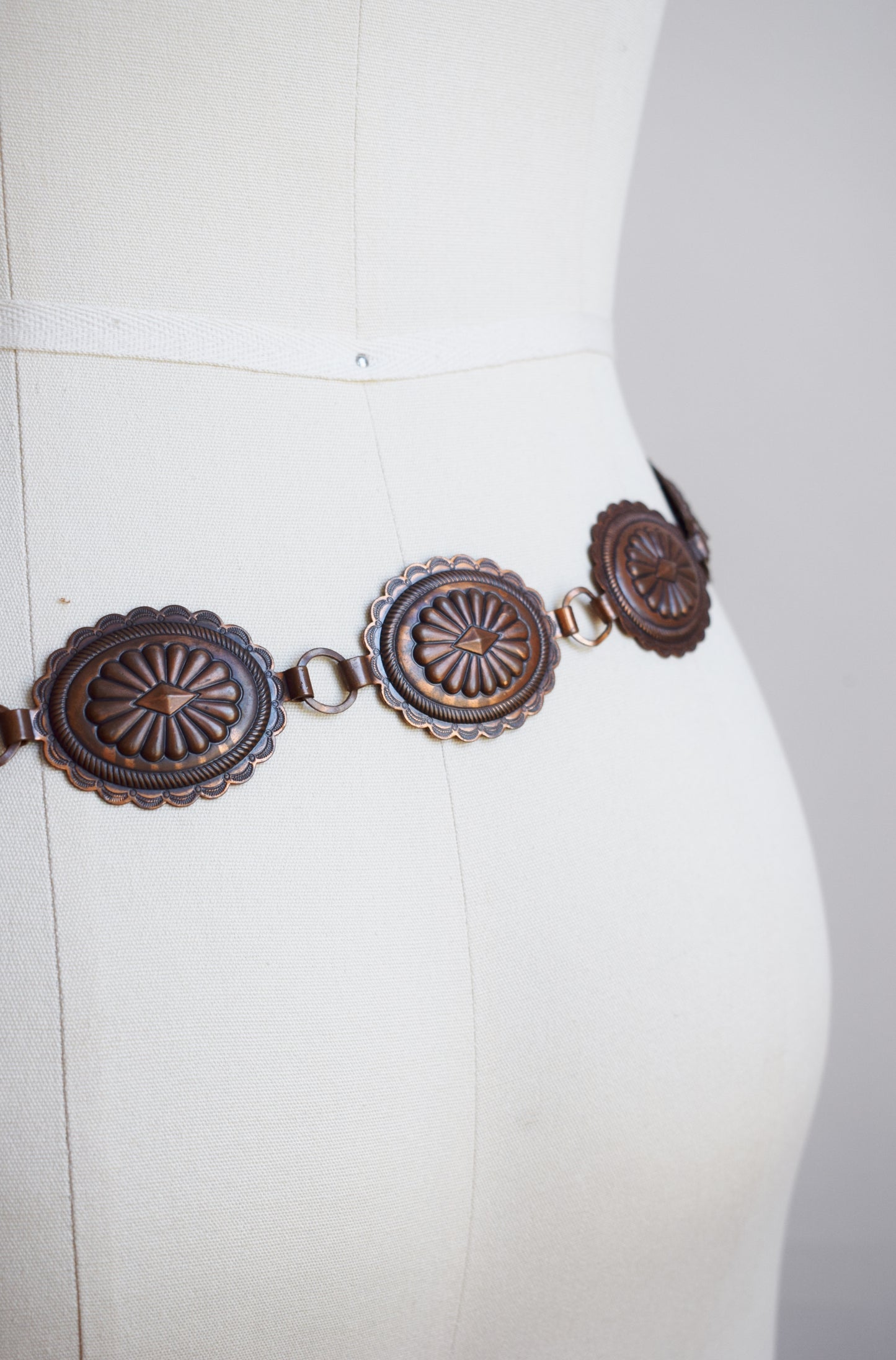Vintage Copper Medallion Belt | up to 33"