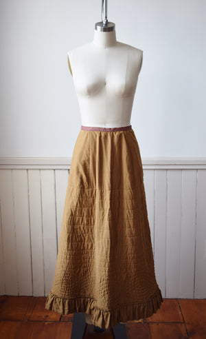 Antique Quilted Petticoat Skirt | S