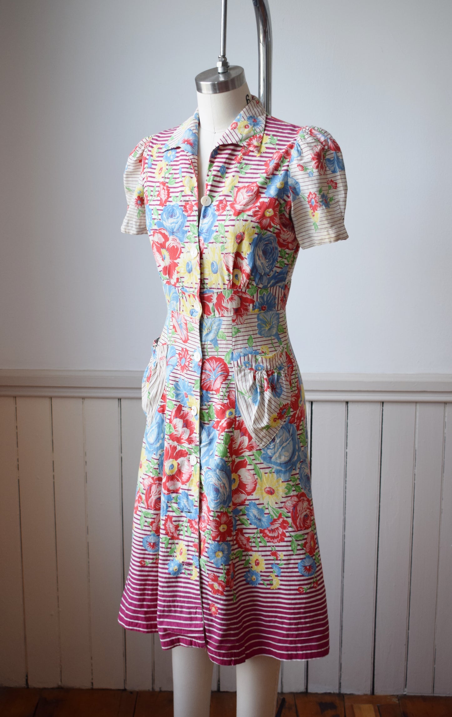 30s/40s Cotton Day Dress | xsmall