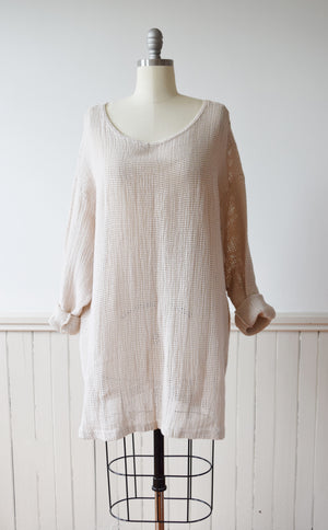Cotton Net Tunic Top | 1990s | L/XL