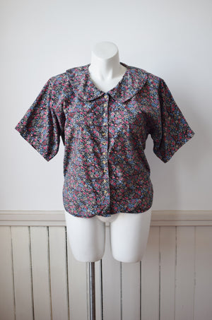 Micro Floral Print Cotton Top | L/XL