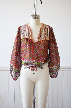 Indian Cotton Gauze Blouse | S