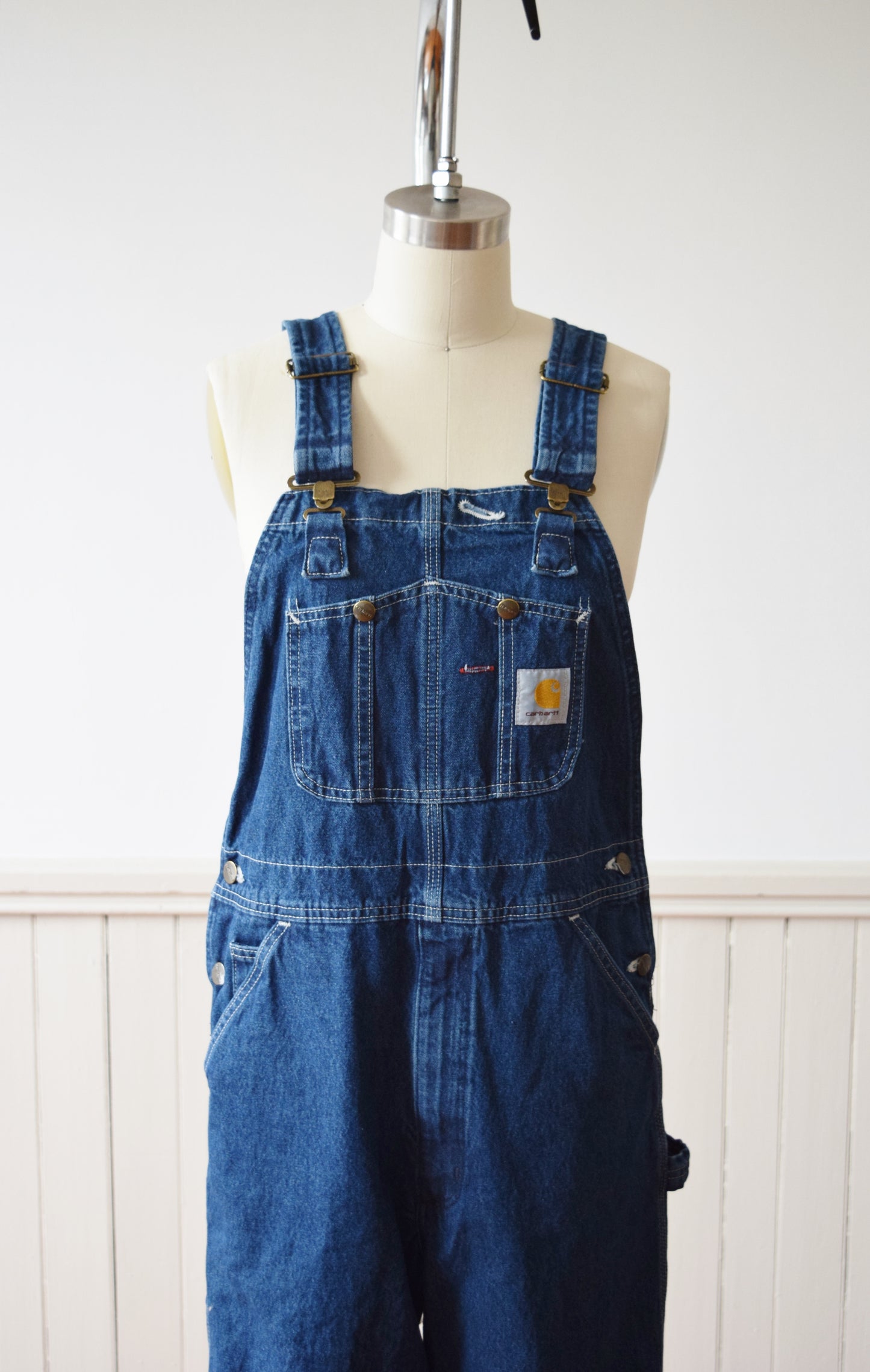 Vintage Carhartt Dark Wash Denim Overalls | S-S/M