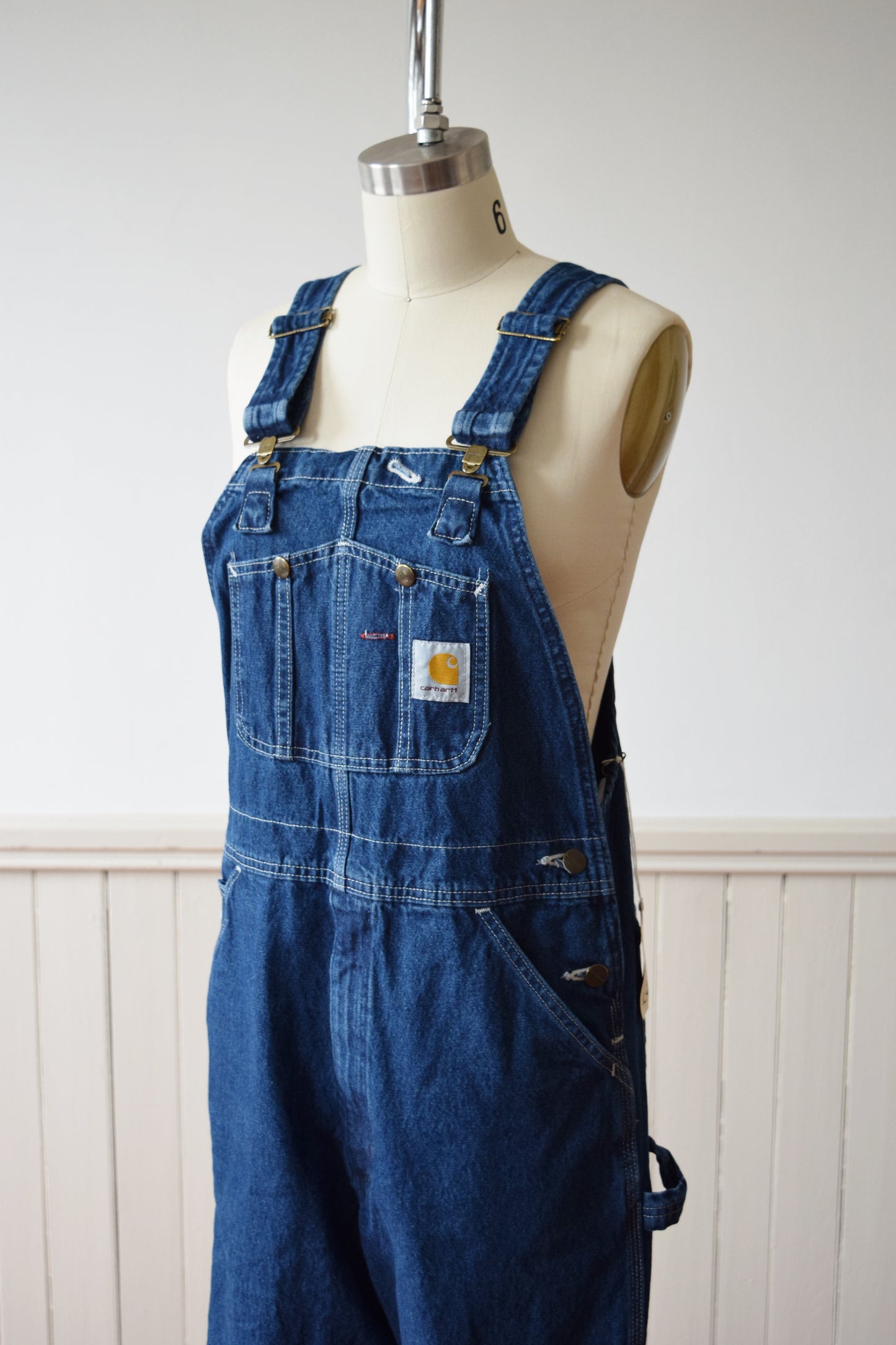 Vintage Carhartt Dark Wash Denim Overalls | S-S/M