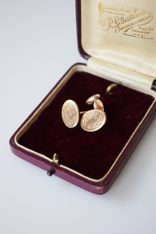 Antique Edwardian Gold Bean-Back Cufflinks