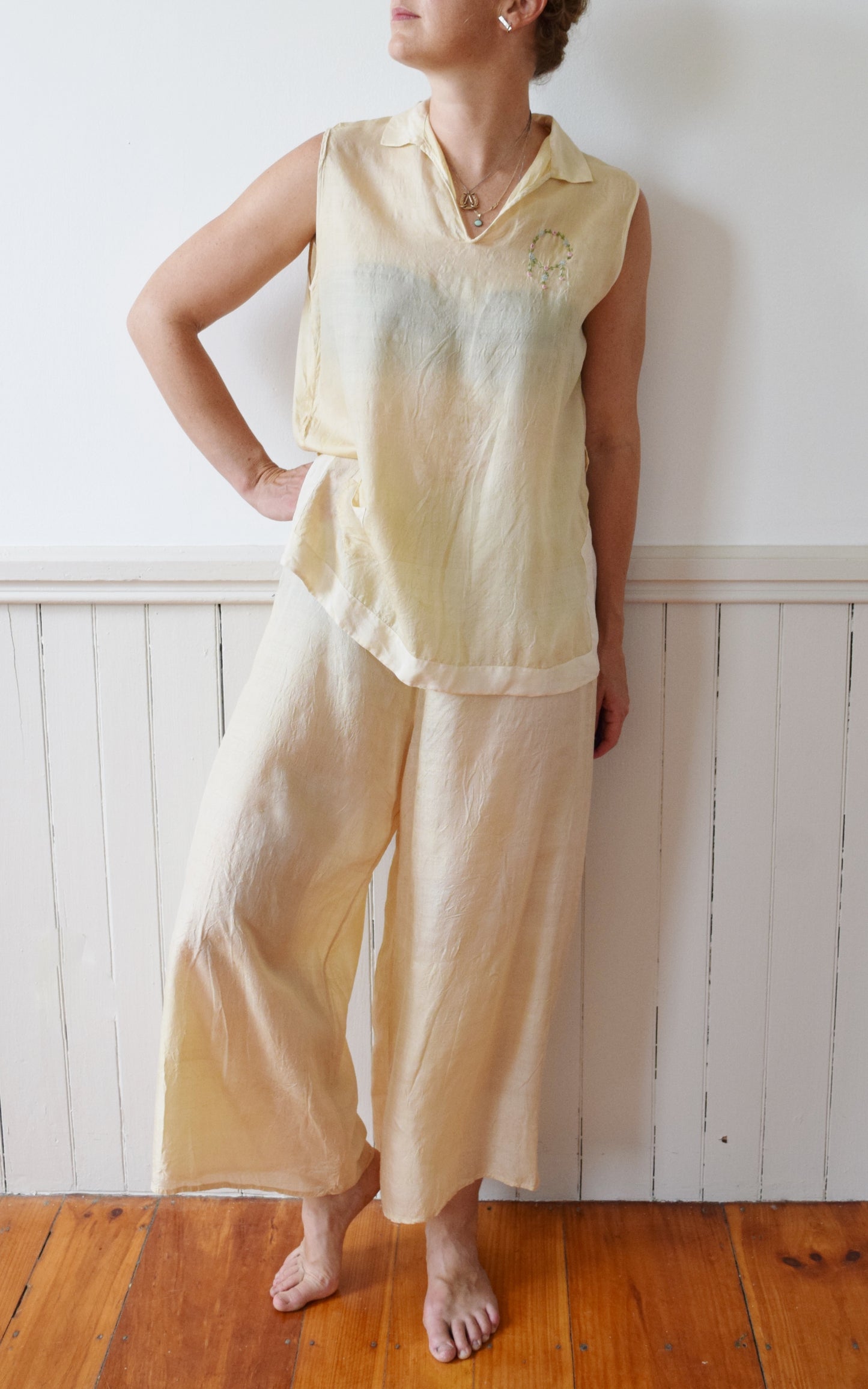 Silk Pongee Lounge Set | 1920s/30s | L