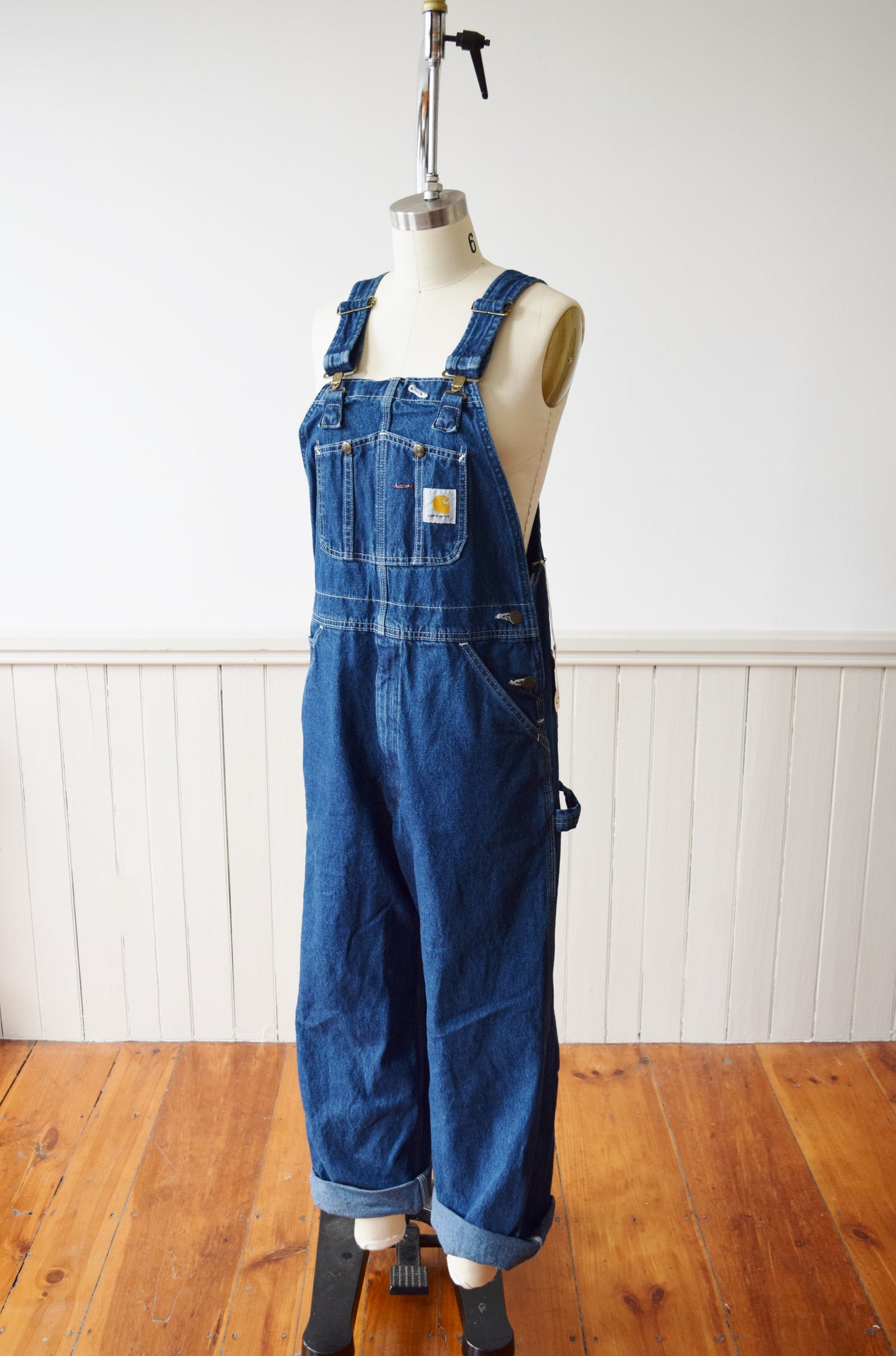 Vintage Carhartt Dark Wash Denim Overalls | S-S/M