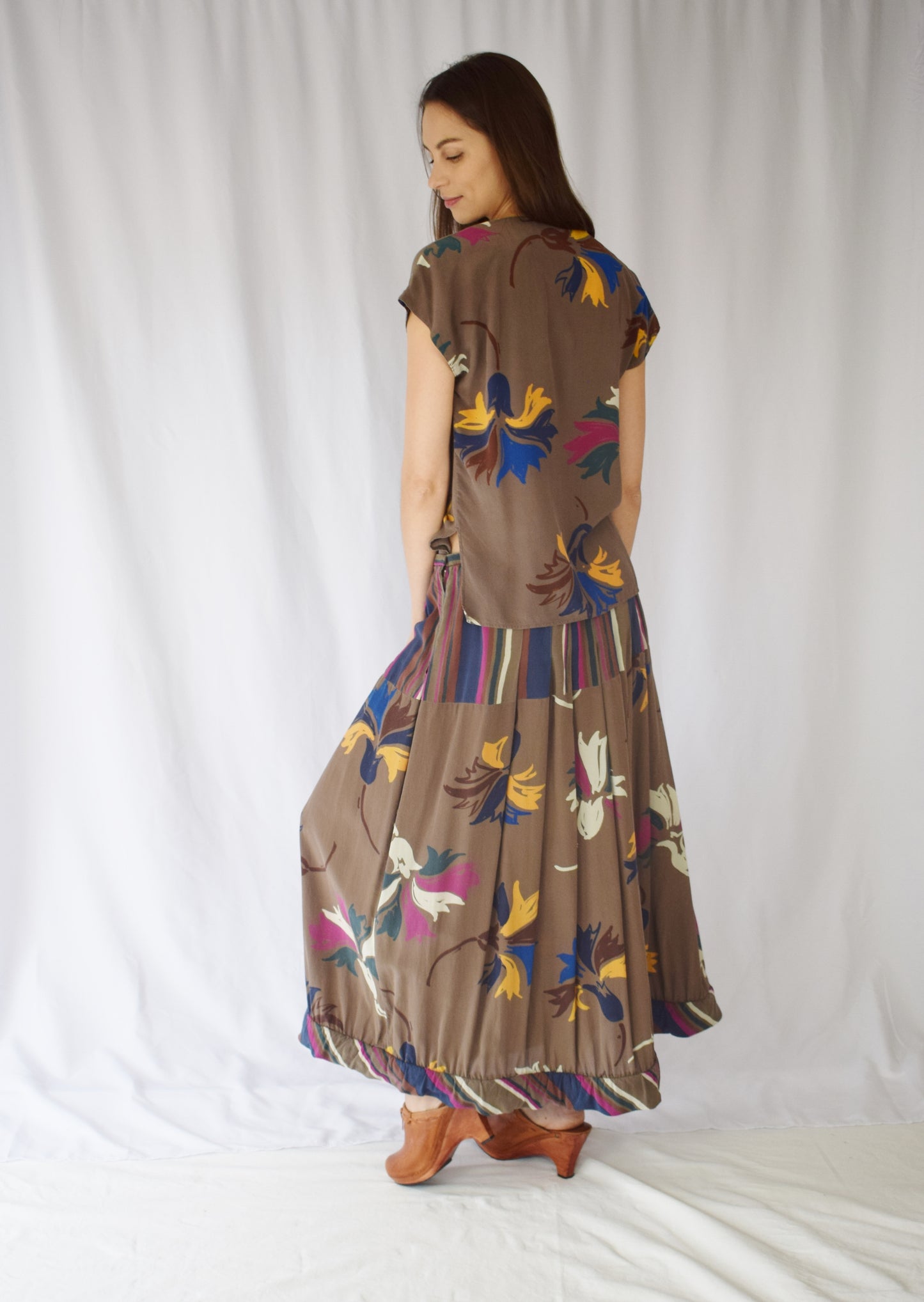 1981 Lagerfeld era Chloe Silk Coordinates / Dress Set | M/L