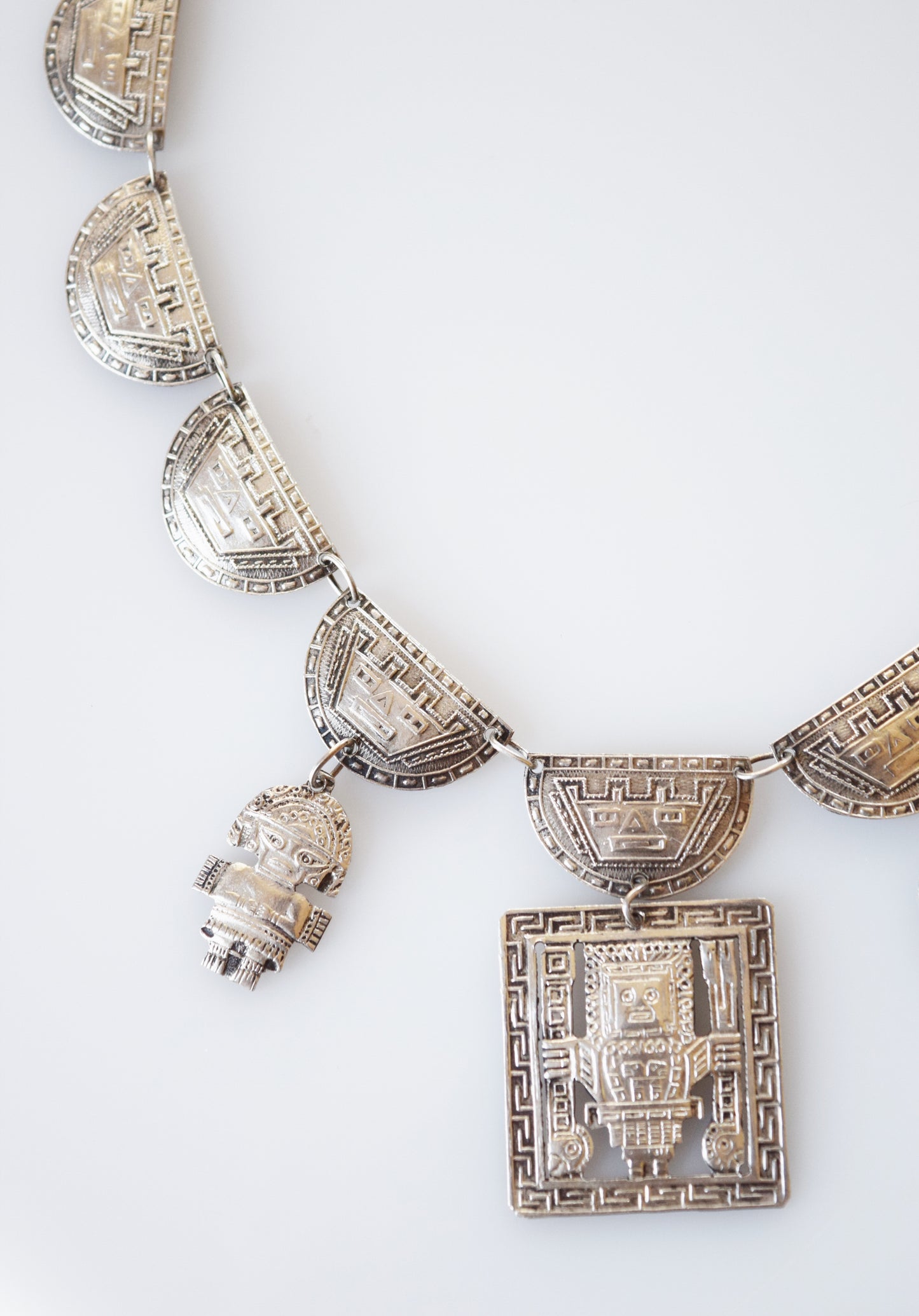 Peruvian Figural Silver Necklace