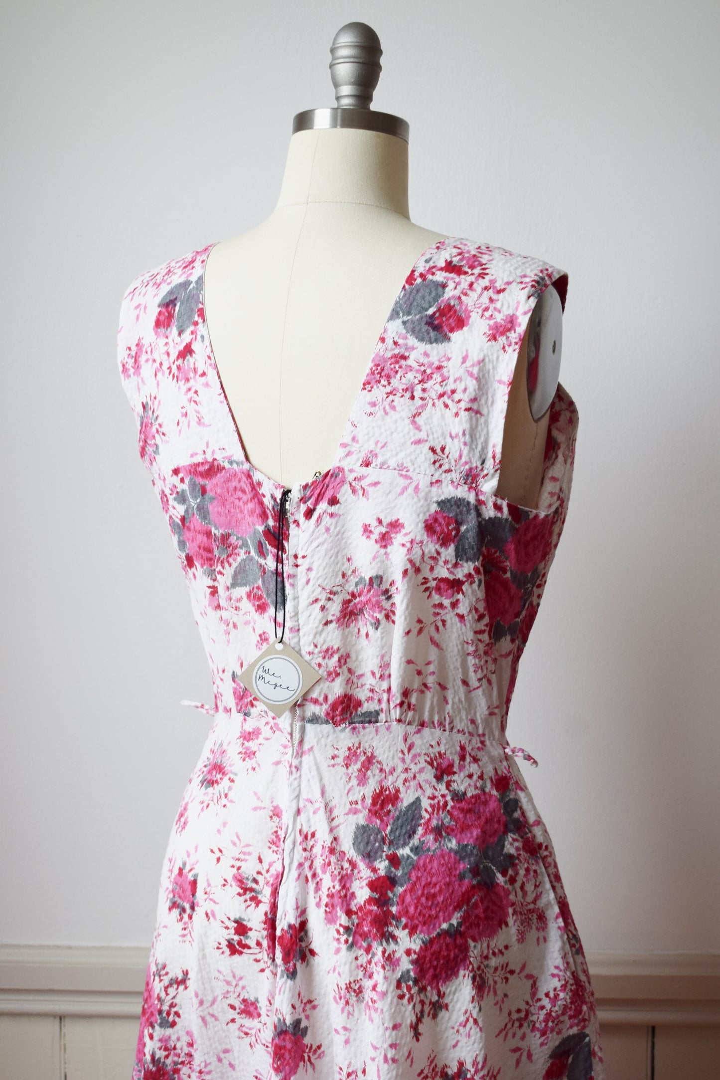 1950s Cotton Floral Print Sun Dress | M/L