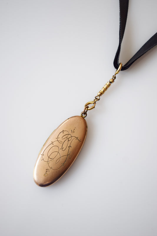 Antique Gold Lozenge Photo Locket