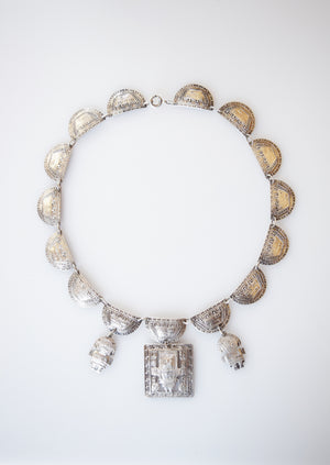 Peruvian Figural Silver Necklace