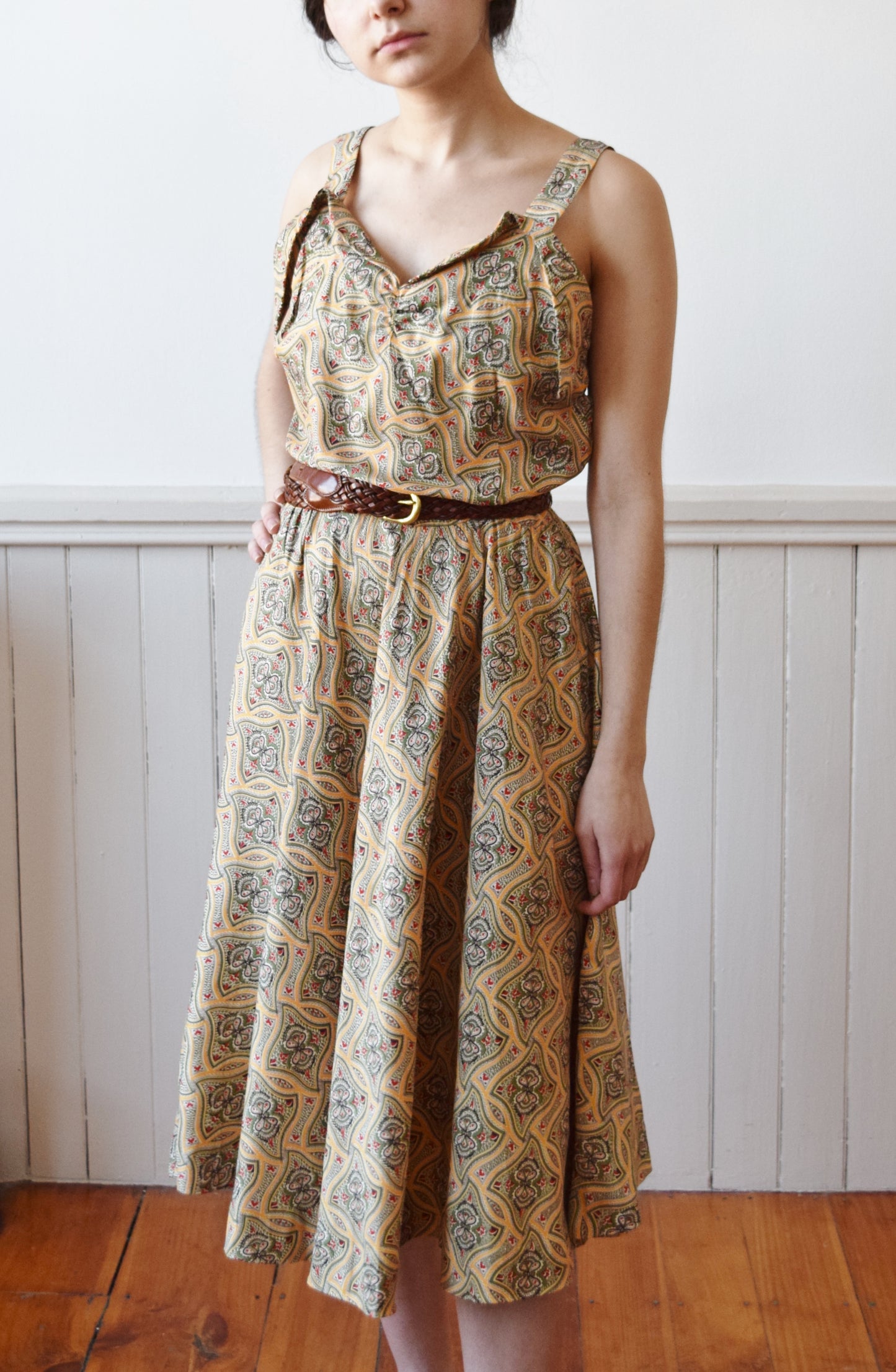 1940s Rayon Sun Dress | S