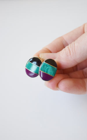 Colorblock Sterling Earrings