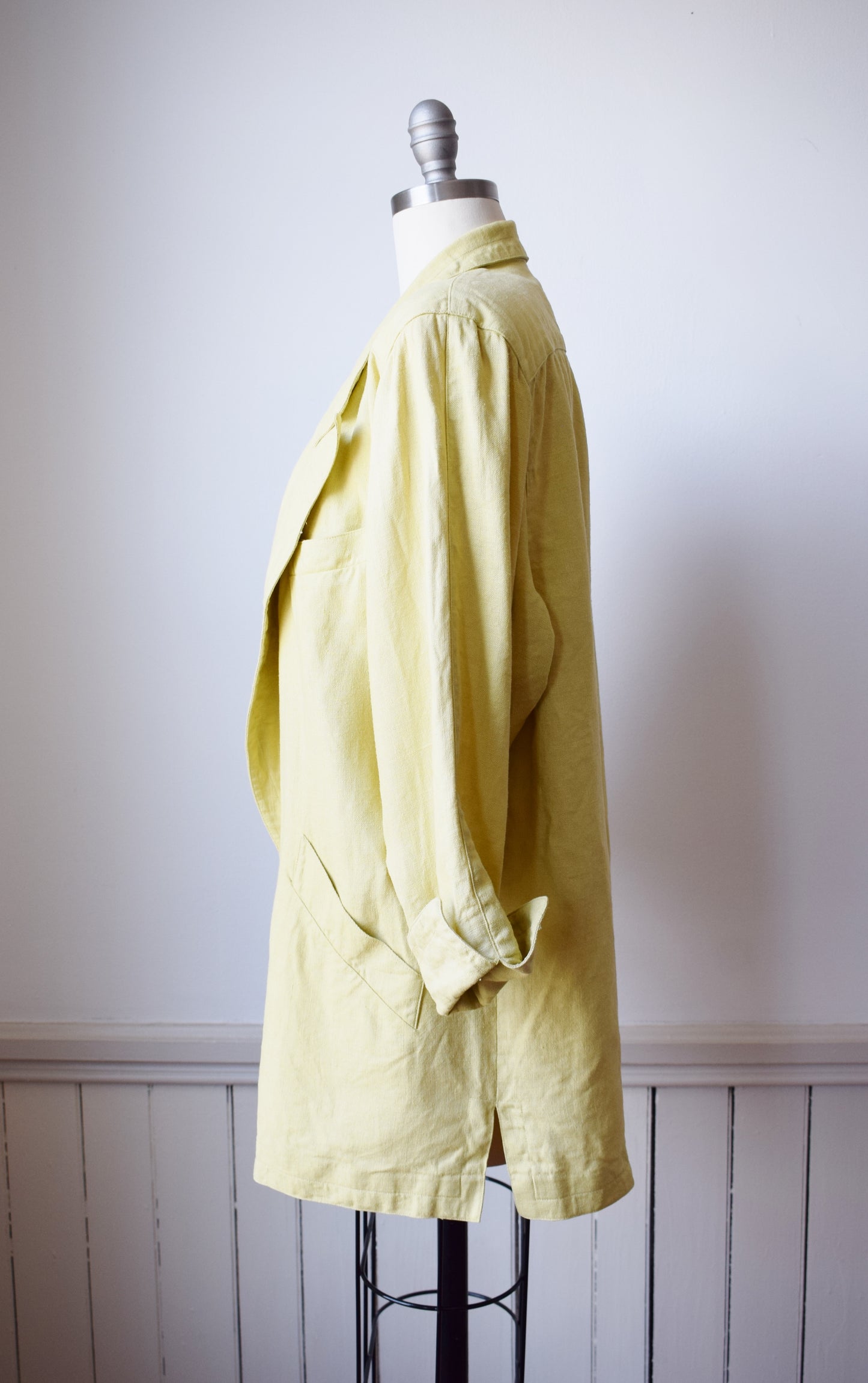 1980s Oversized Chartruese Linen Jacket | M/L