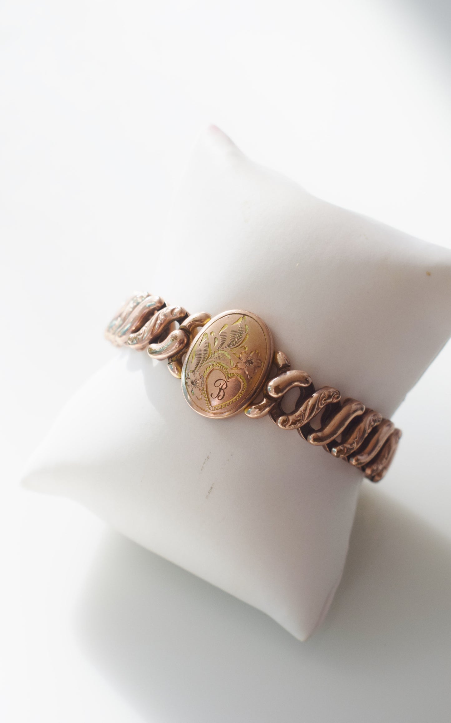 1940s Sweetheart Bracelet with "B" Initial