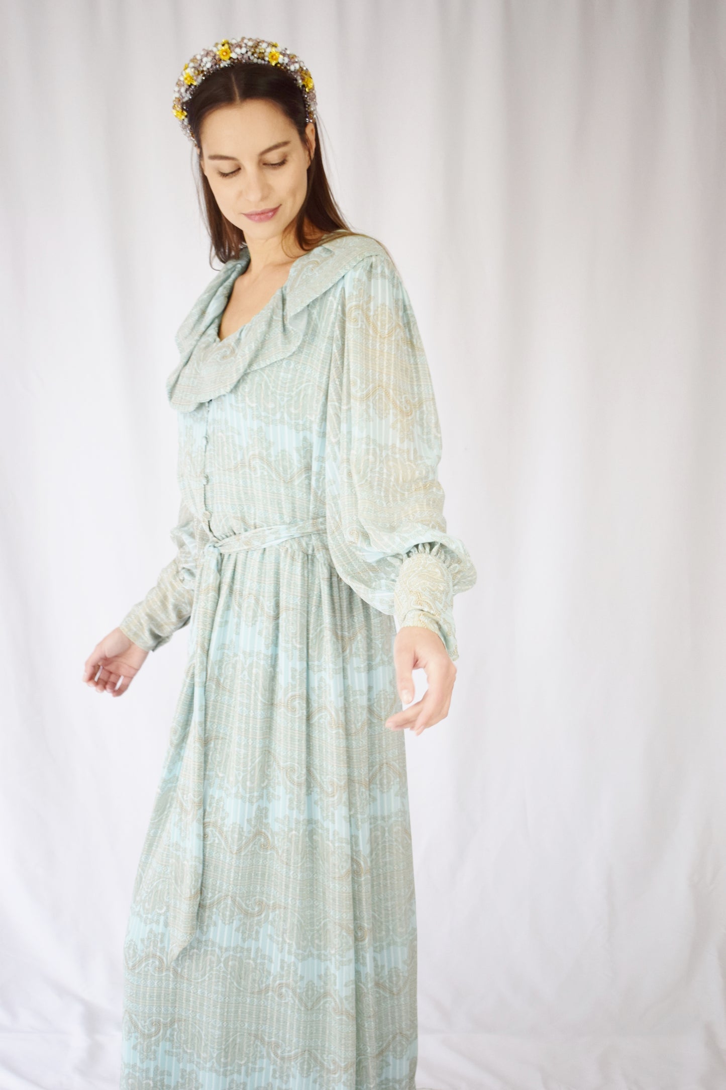 Hanae Mori Chiffon Gown | M/L