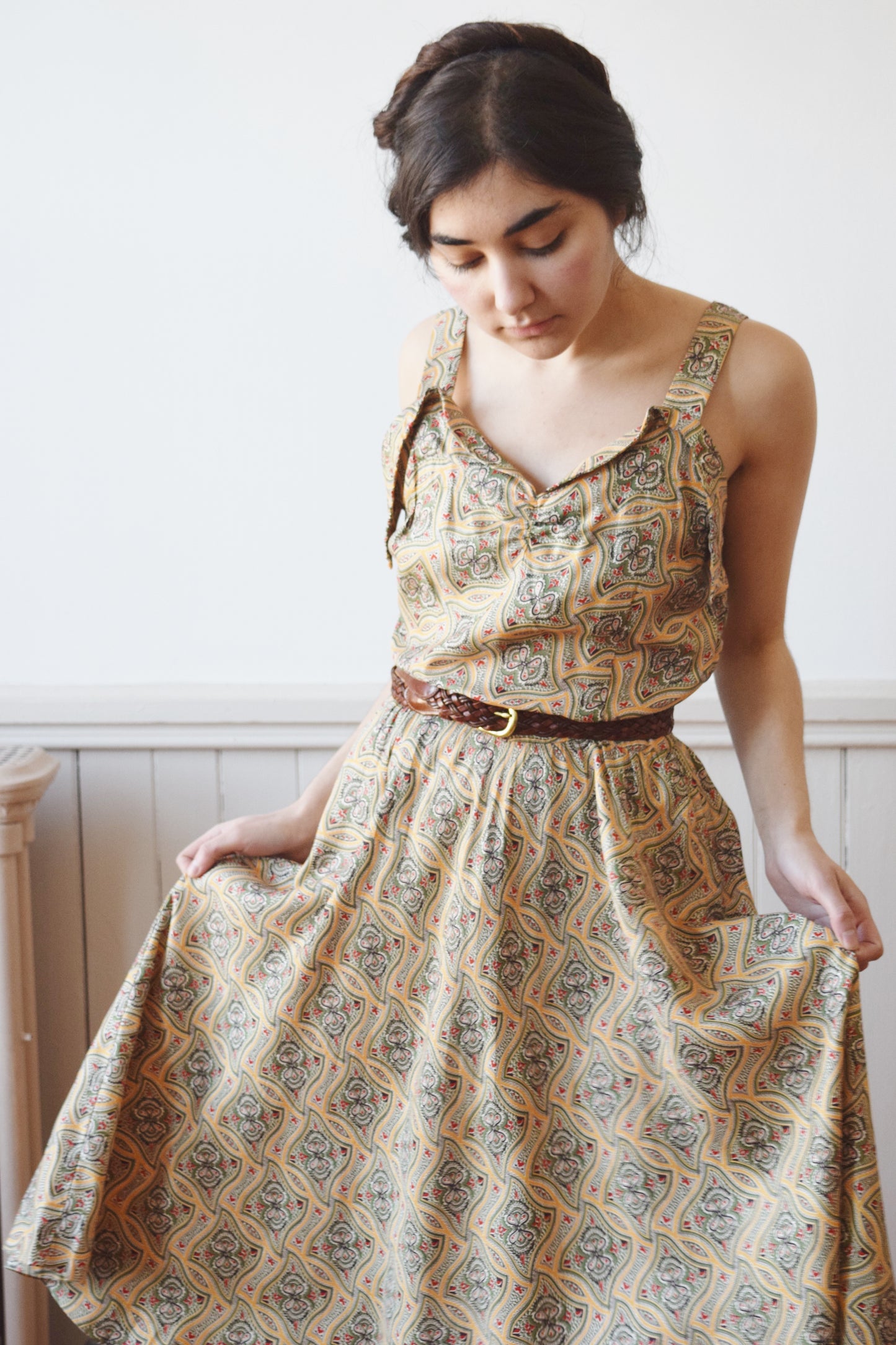 1940s Rayon Sun Dress | S