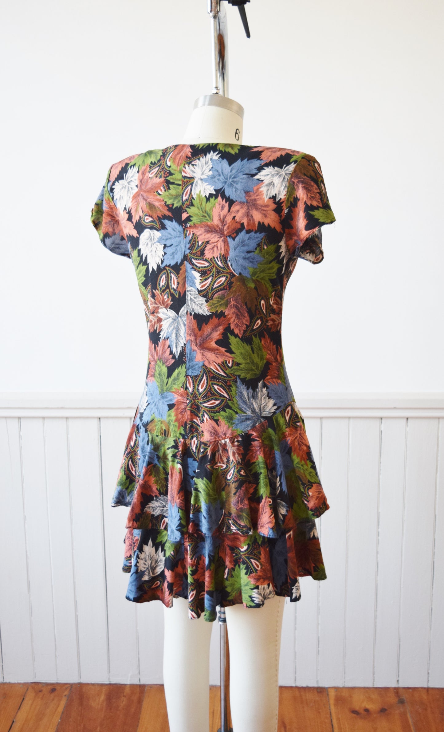 Autumn Leaves Print Mini Dress | S