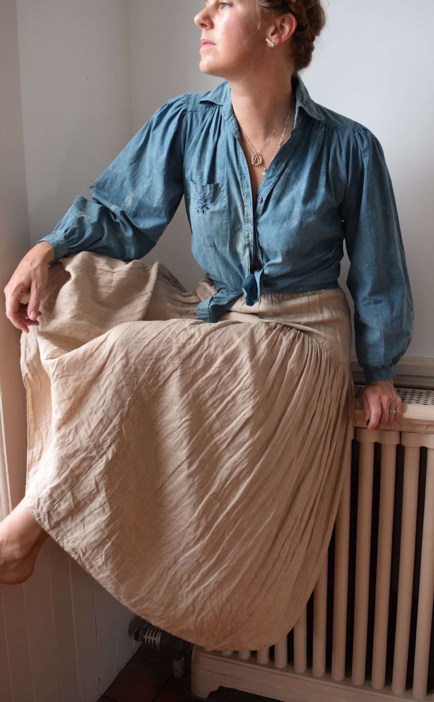 Irish Linen Skirt by Harriet Selwyn | 1990s | S/M