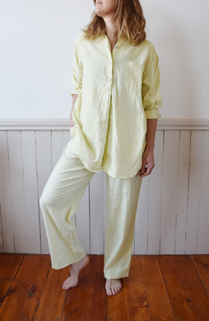 Chartreuse Linen Art Teacher on Spring Break Pant Set | M/L