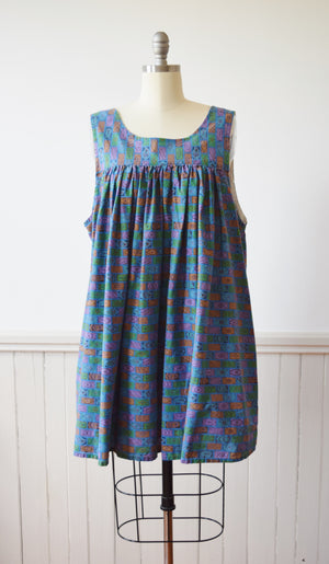 Paisley Tent Dress/Tunic Top | 1960s | XL