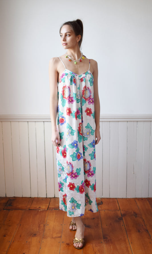 Vintage Mary Mcfadden Floral Slip Dress | S/M