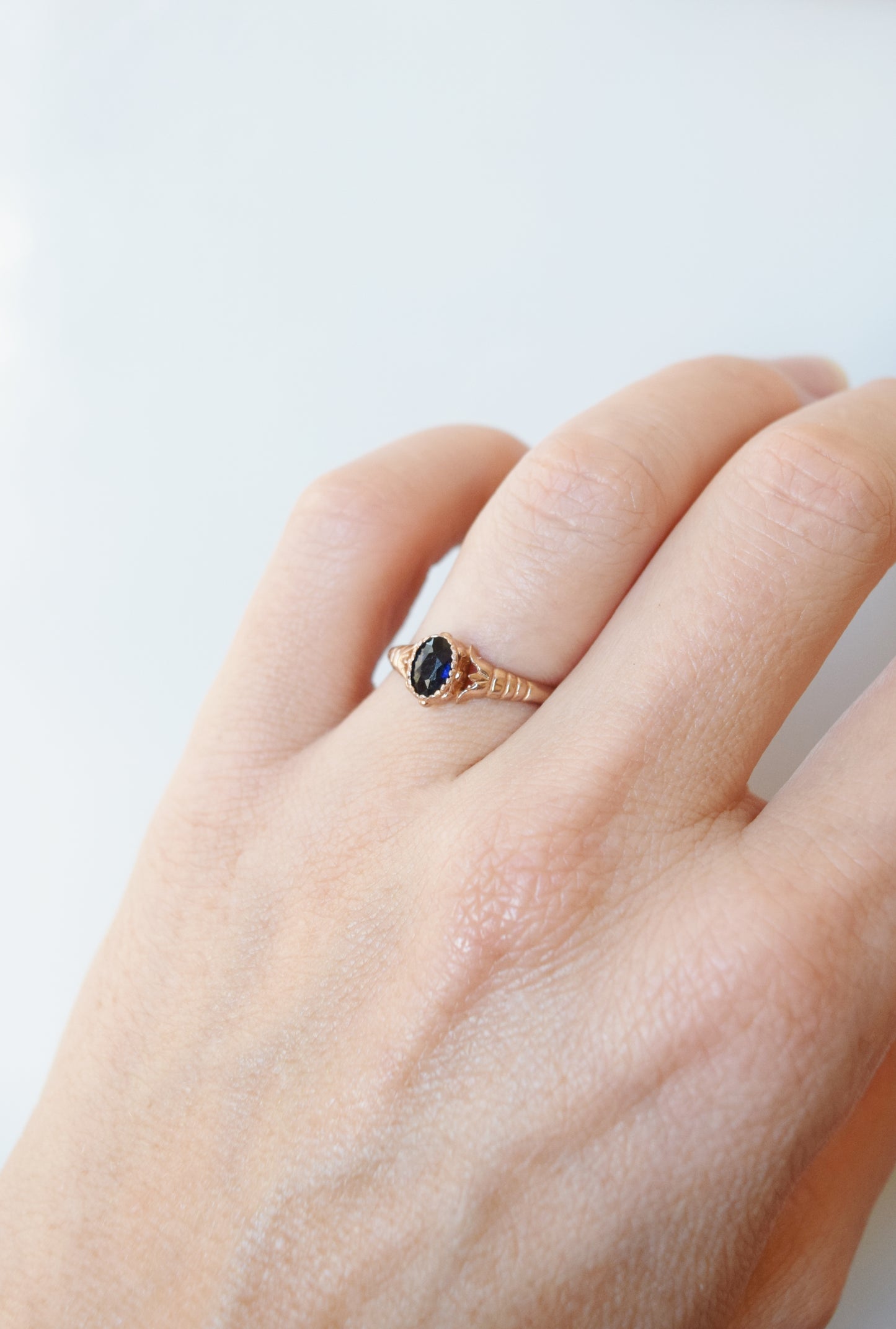 Edwardian Rose Gold and Sapphire Ring