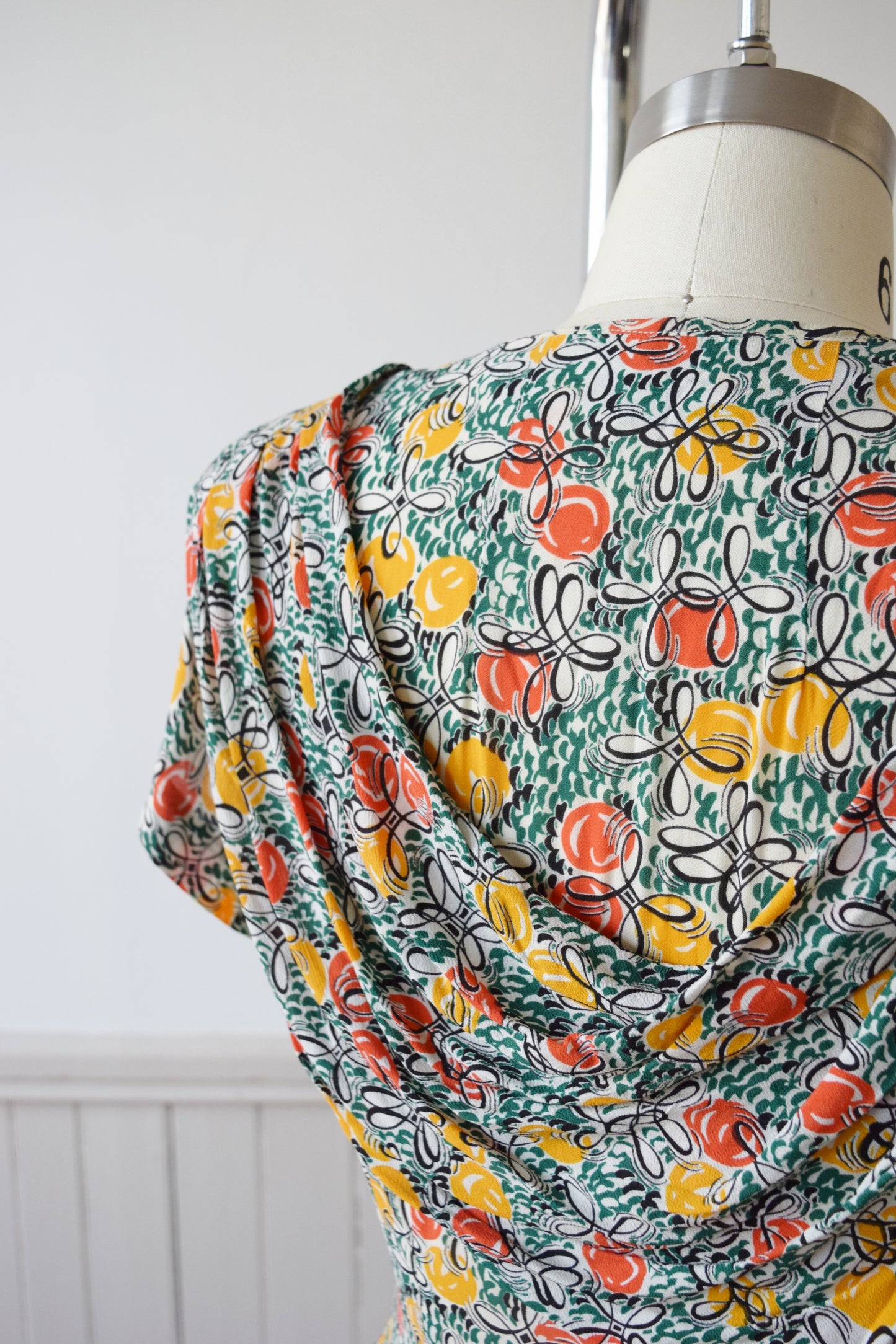 Silk Crepe Citrus Novelty Print Day Dress | XS