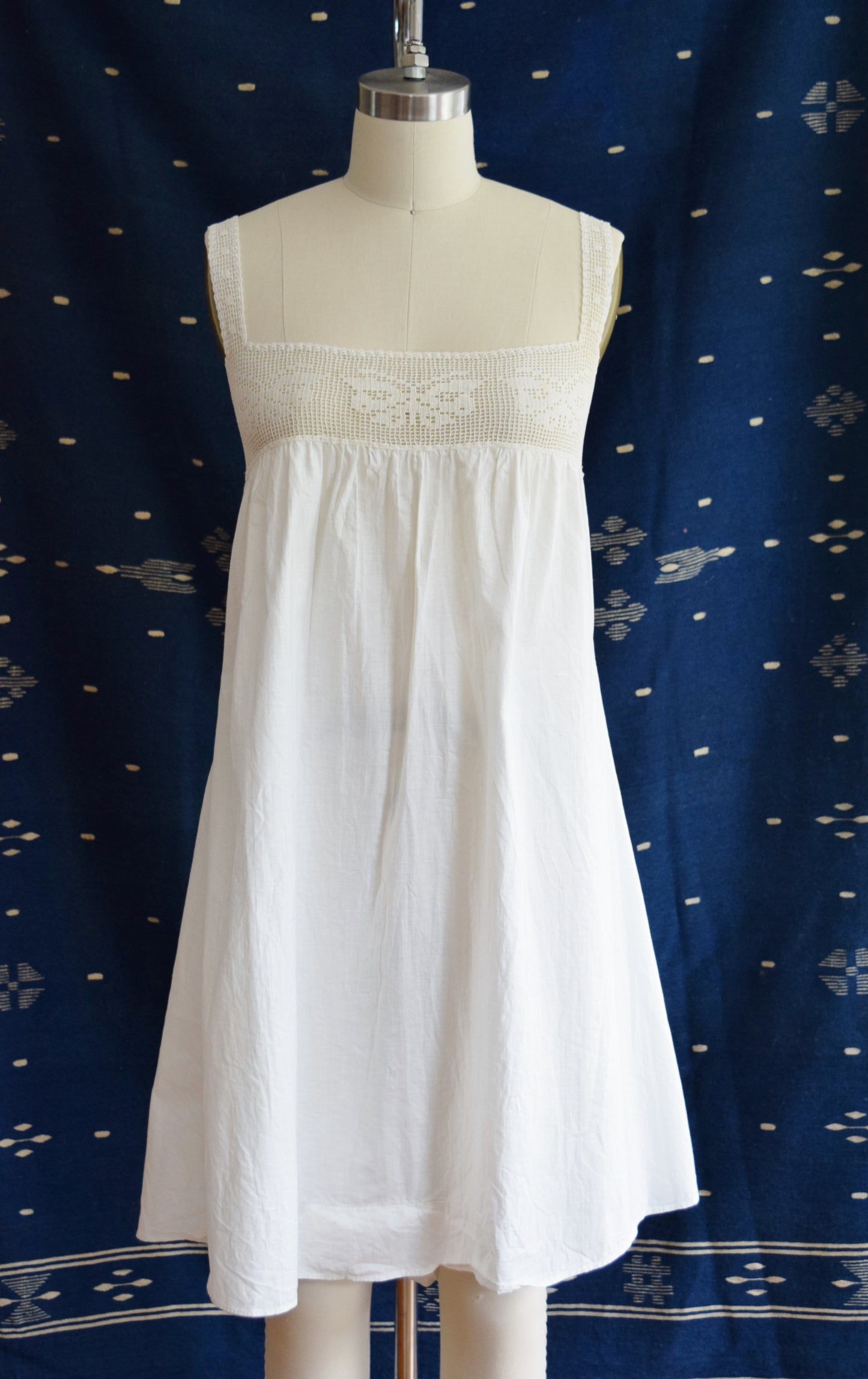 Antique Butterfly Crochet and Cotton Camisole Dress | Undergarment