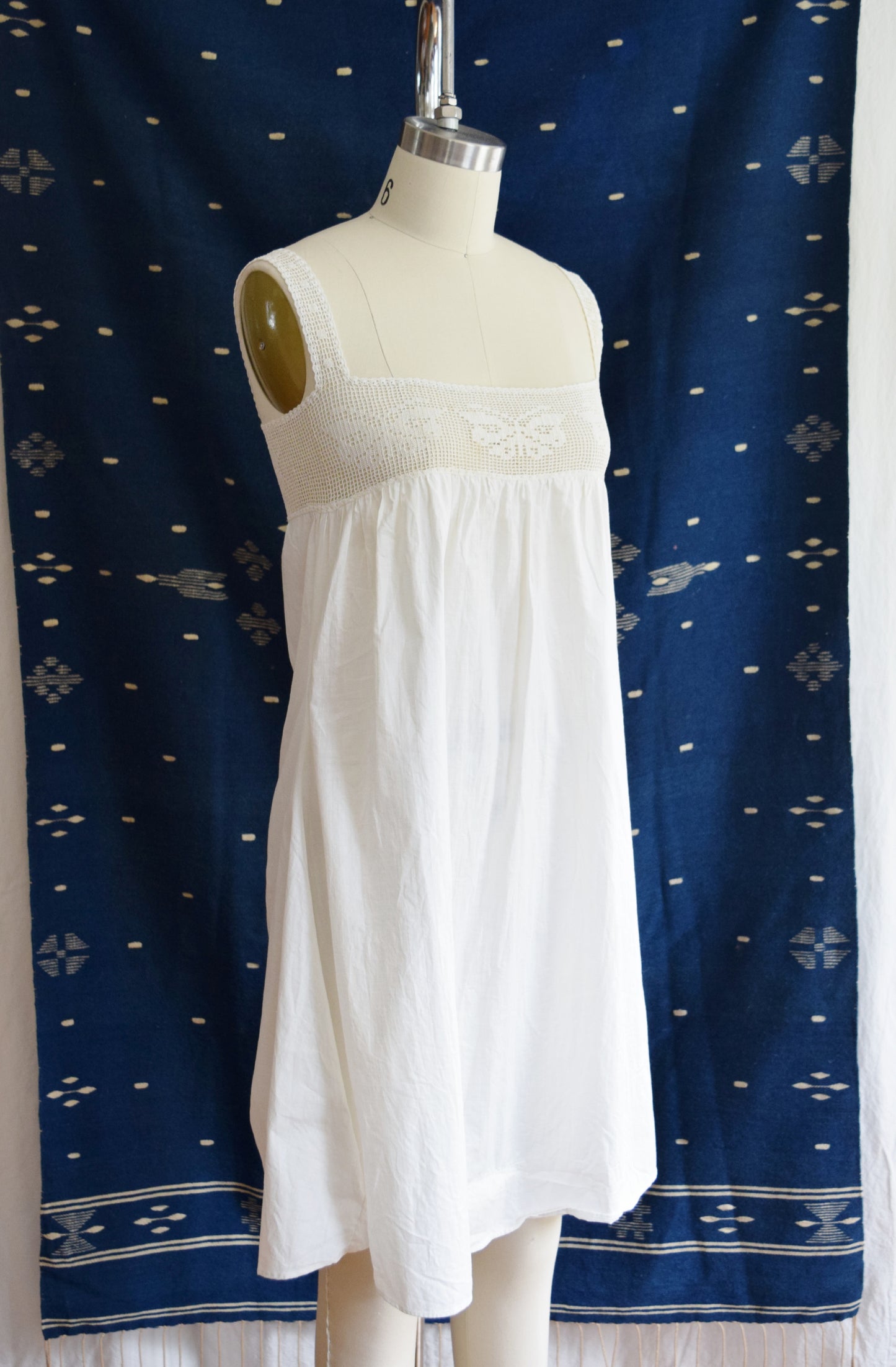 Antique Butterfly Crochet and Cotton Camisole Dress | Undergarment