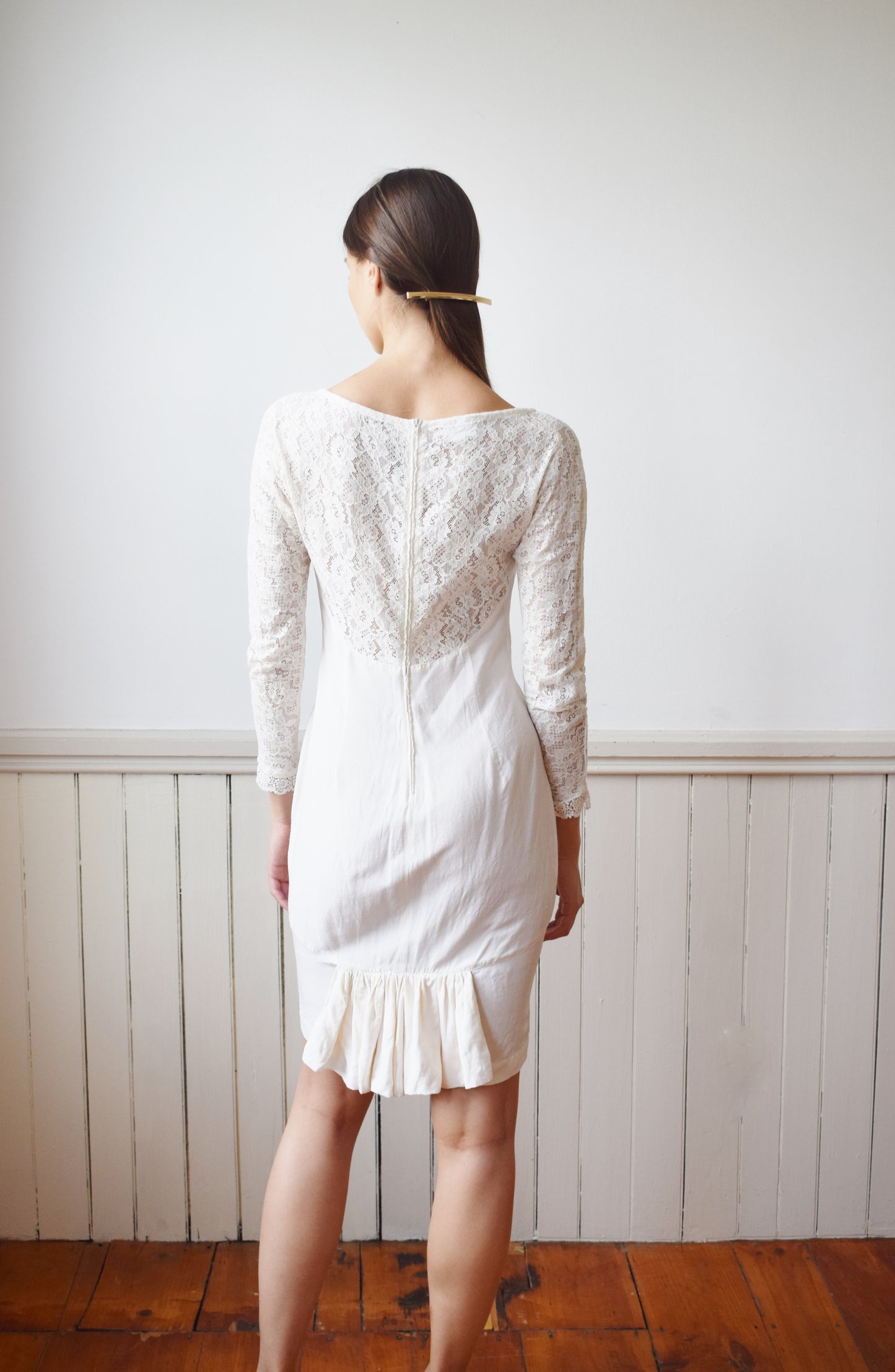 90s Cream Linen/Silk and Lace Mini by Byblos for Bergdorf's