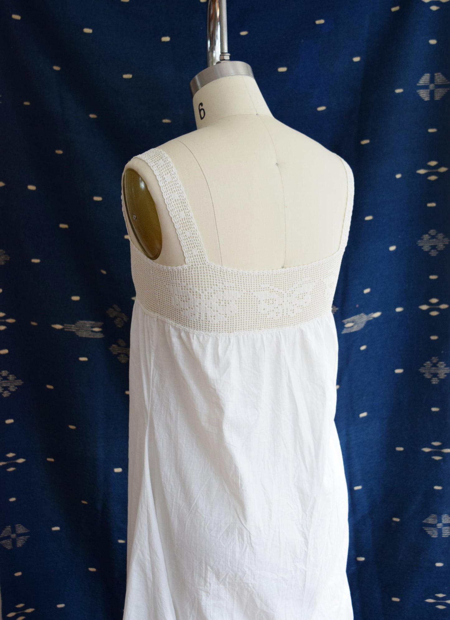 Antique Butterfly Crochet and Cotton Camisole Dress | Undergarment