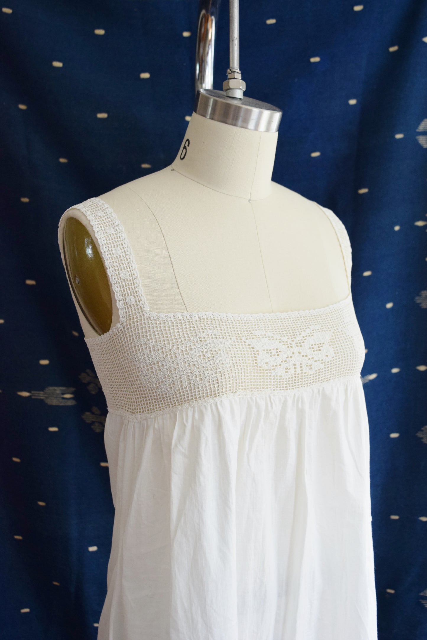 Antique Butterfly Crochet and Cotton Camisole Dress | Undergarment