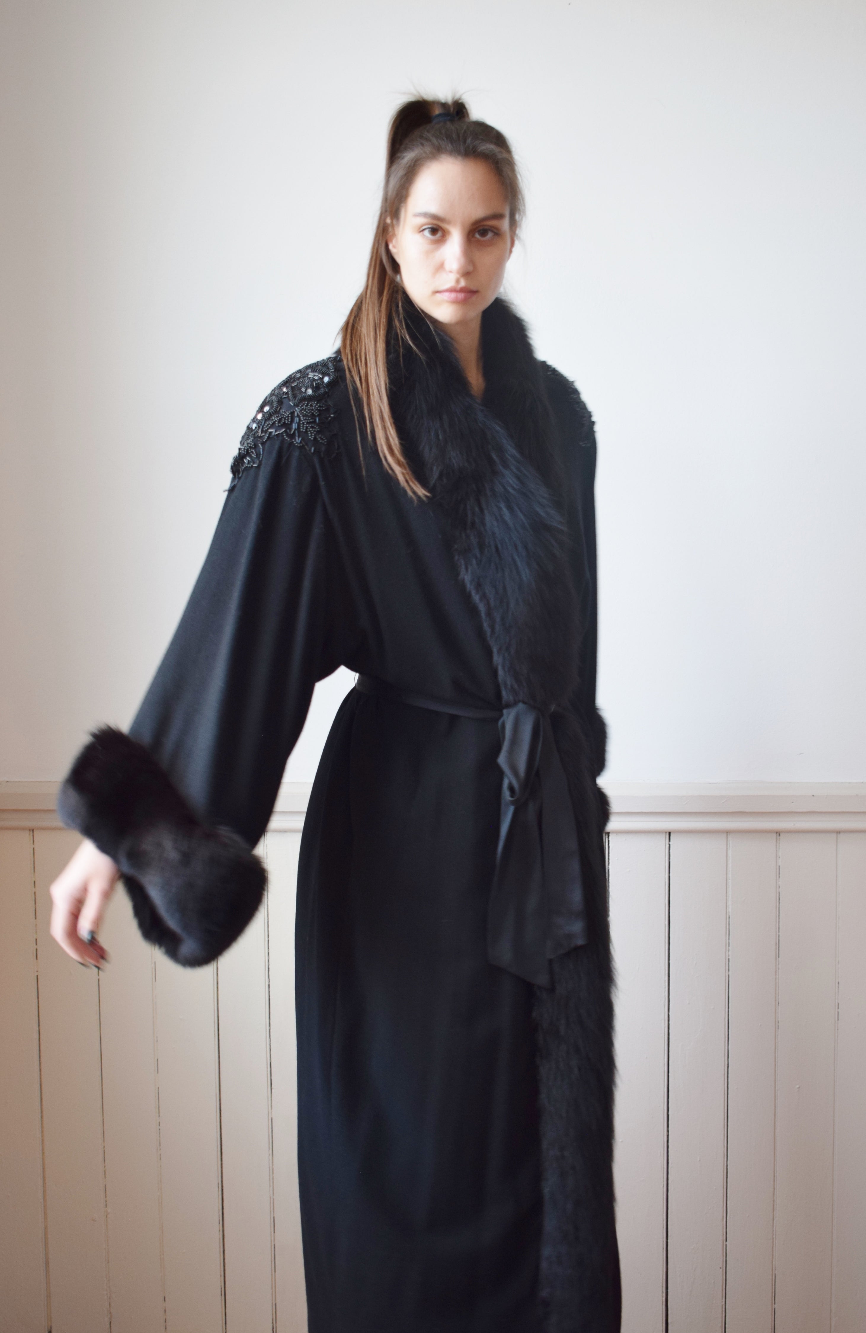 Silk and clearance fur robe