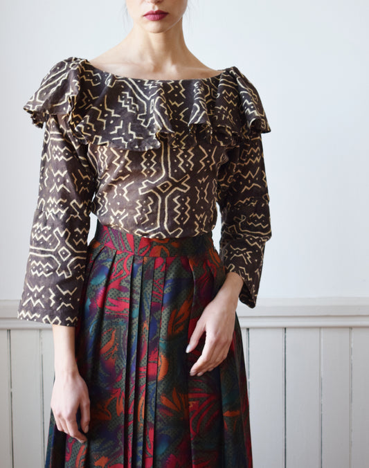 Vintage Norma Kamali Ruffle Top | S