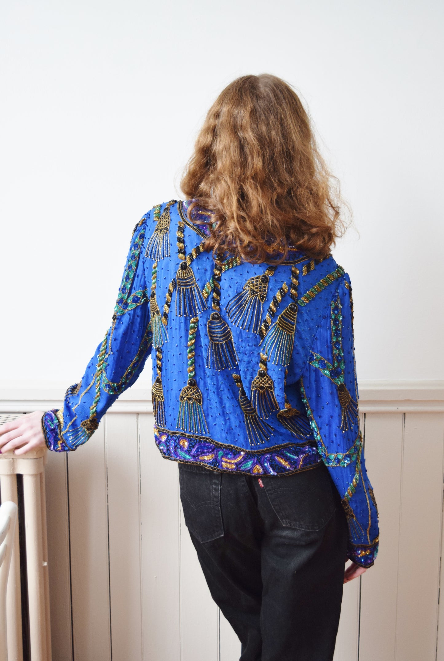 1980s Tassel Design Beaded Jacket | M