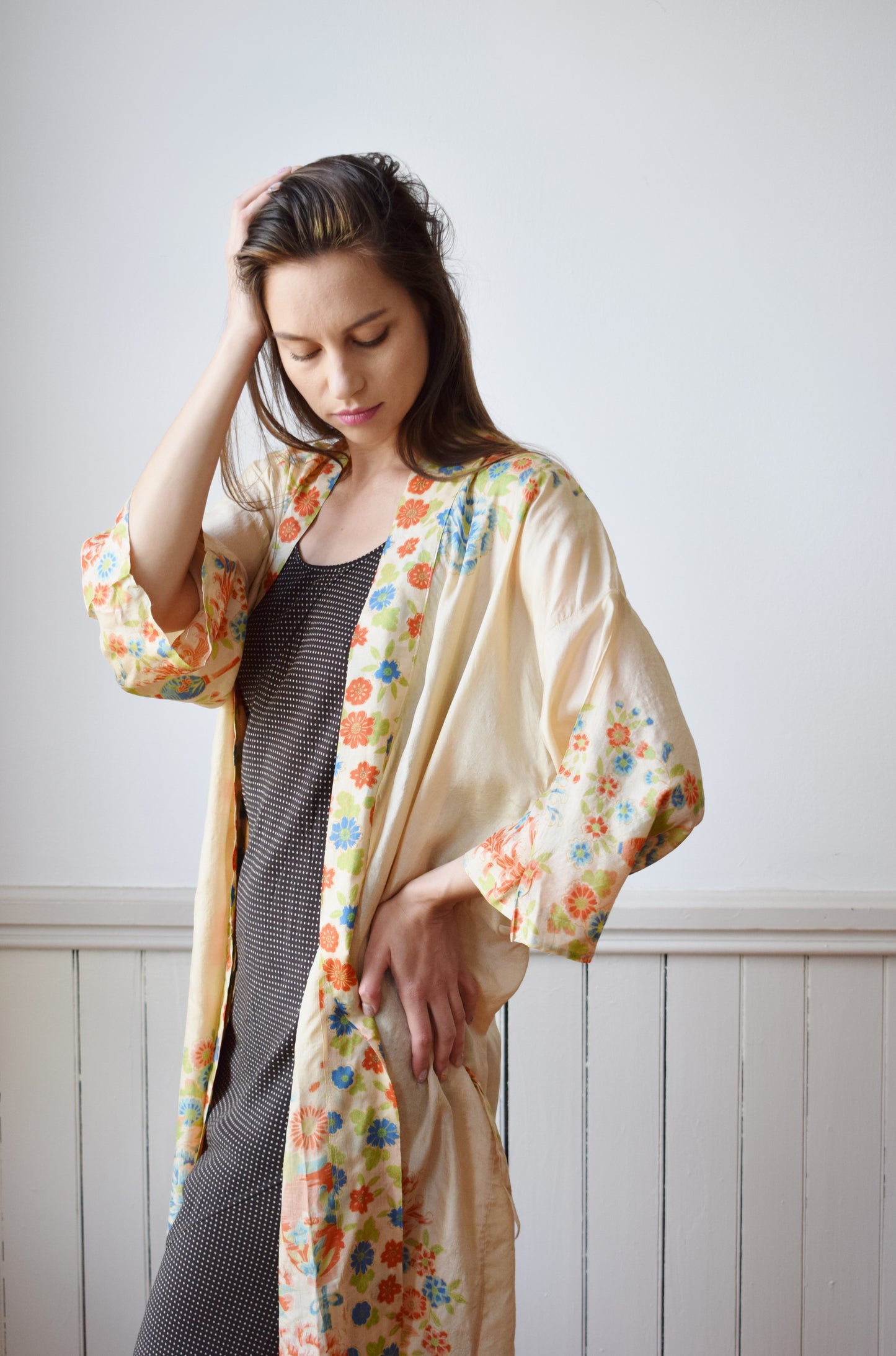 1920s Silk Pongee Robe | OS