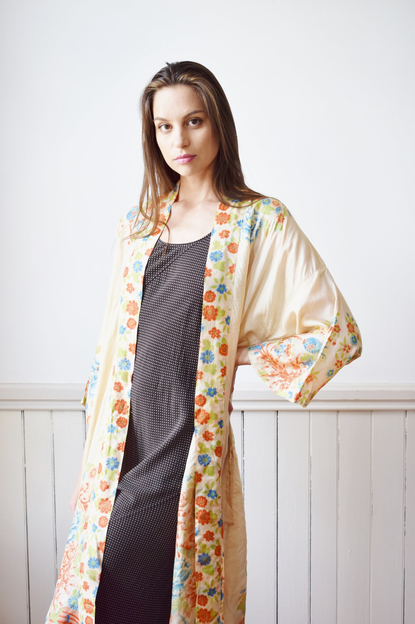 1920s Silk Pongee Robe | OS