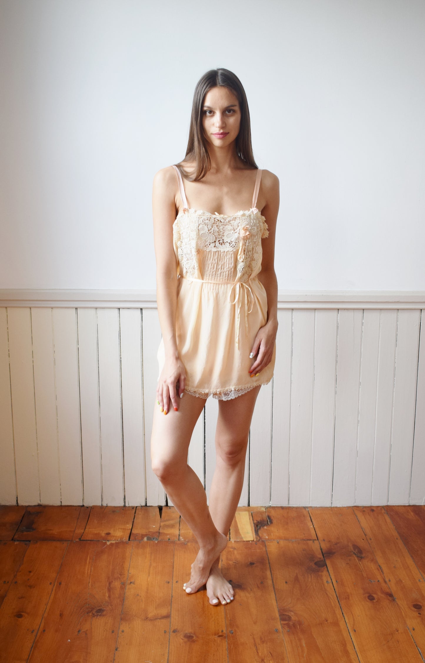 1940s Silk and Lace Camisole | M/L