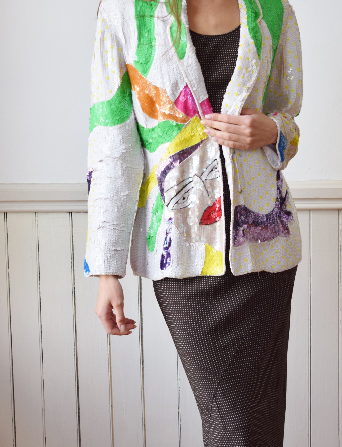 80s Sequined Carnival Blazer | M